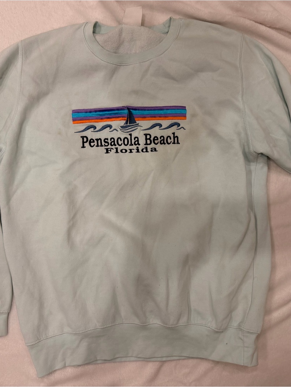 Pensacola Beach Florida Light Mint Crewneck Sweatshirt